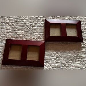 Fetco Dark Wood & Glass Easel Picture Frames X 2 for Photos 2x3 Made in Thailand